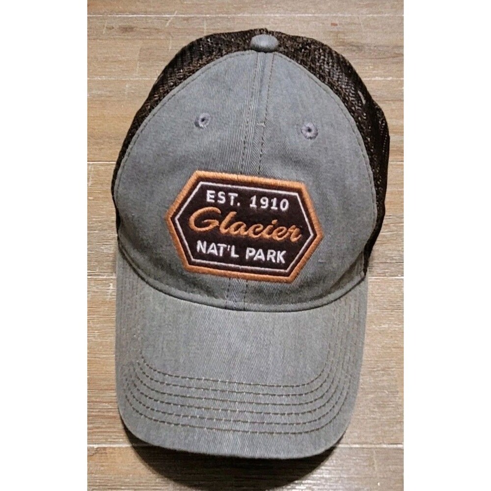 Glacier National Park Hat Brown Gray Legacy Brand Cap Snapback Adjustable
